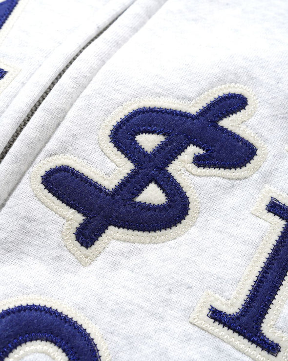 Cash Only Currency Zip-Up Hoodie - Ash