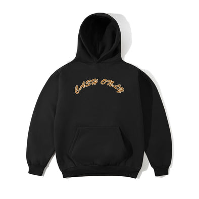 Cash Only Felt Applique Logo Hoodie - Black