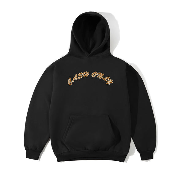 Cash Only Felt Applique Logo Hoodie - Black