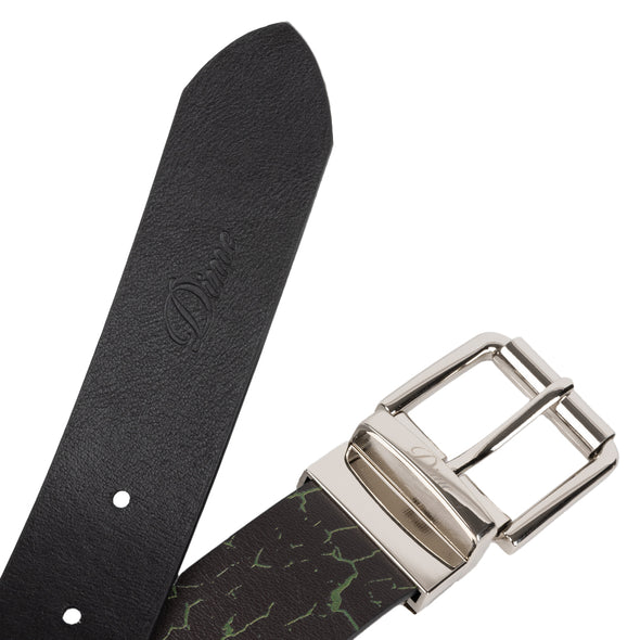 Dime Reversible Leather Belt - Black/Black
