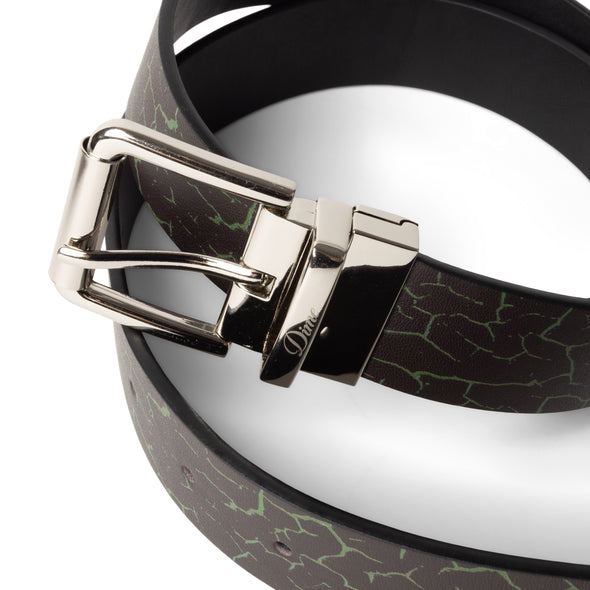 Dime Reversible Leather Belt - Black/Black