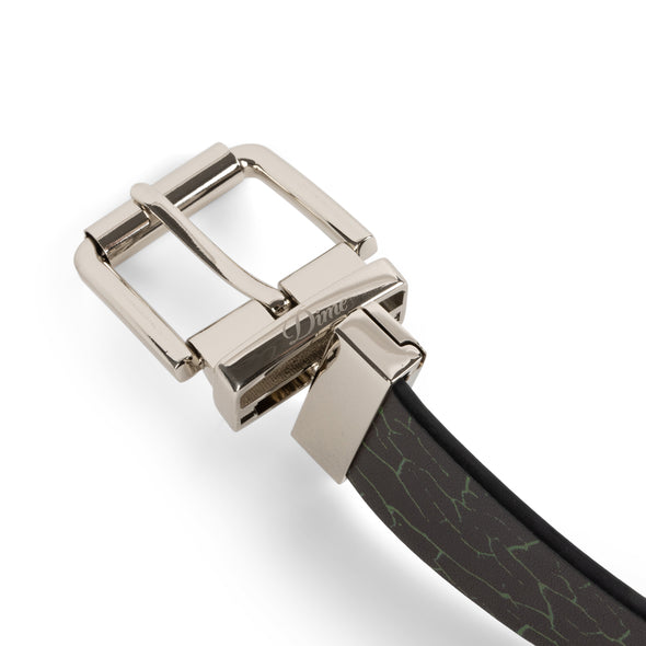 Dime Reversible Leather Belt - Black/Black