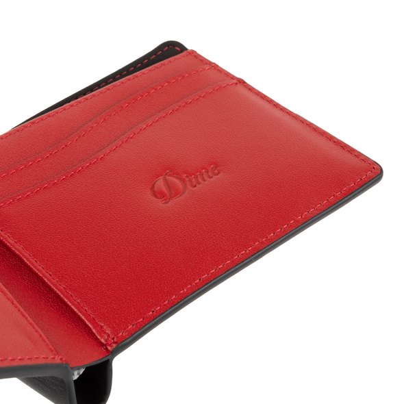 Dime Leather Bifold Wallet - Black/Cherry