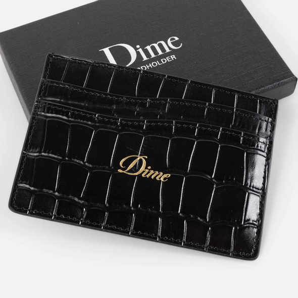 Dime Croc Card Holder - Black