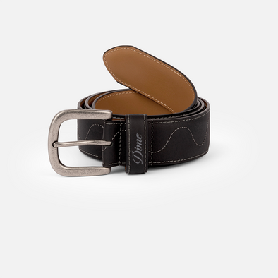 Dime Desert Leather Belt - Black