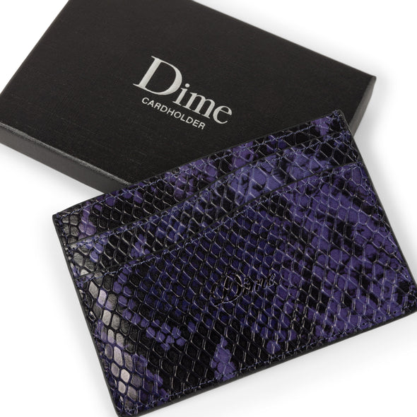 Dime Embossed Leather Cardholder - Purple Snake