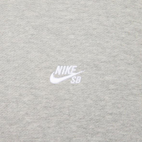 Nike SB Essentials Logo Hoodie - Dk Grey Heather/White