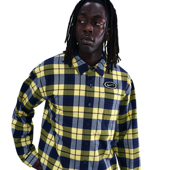 Nike SB Flannel Button Up Koston - Midnight Navy/Speed  Yellow