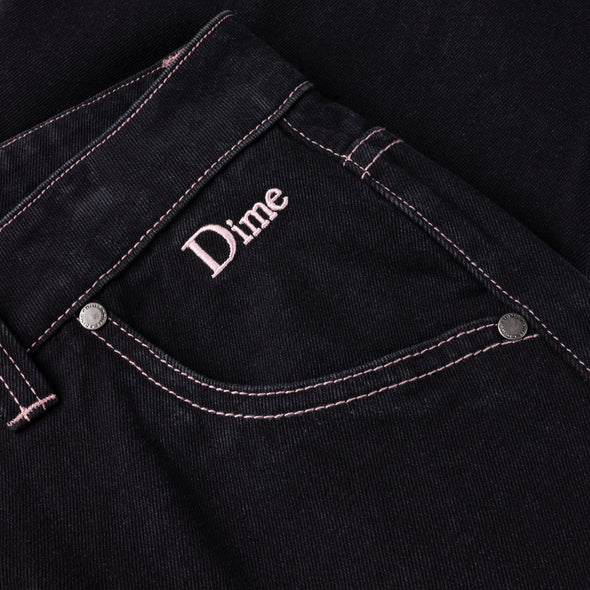 Dime Classic Relaxed Denim Pants - Black/Contrast Stich