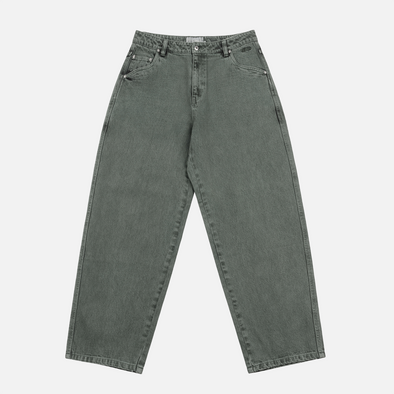Dime Baggy Denim Pants - Overdyed Green