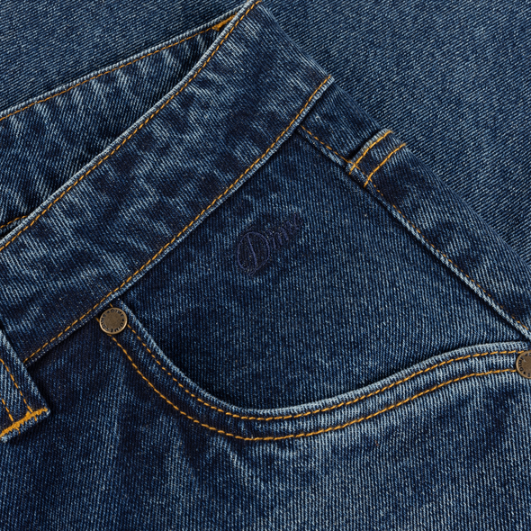 Dime Baggy Denim Pants - Sandblasted Night Indigo
