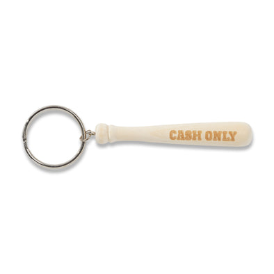 Cash Only Baseball Bat Key Chain - Pine