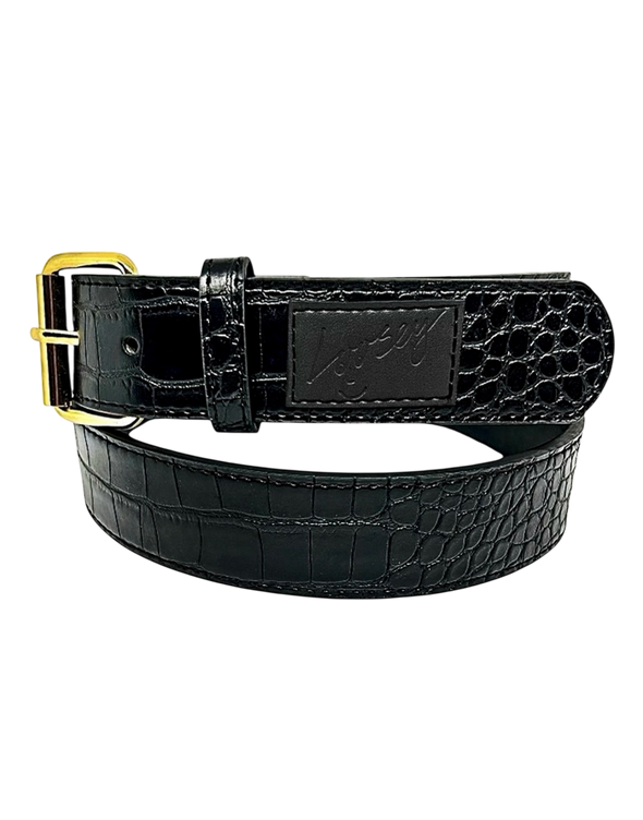 Loosey Black Croc Skin Belt