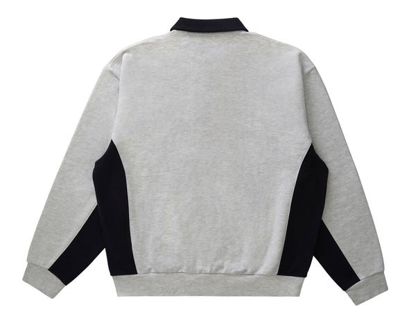 Grand Collection Collared Sweatshirt - Heather Grey