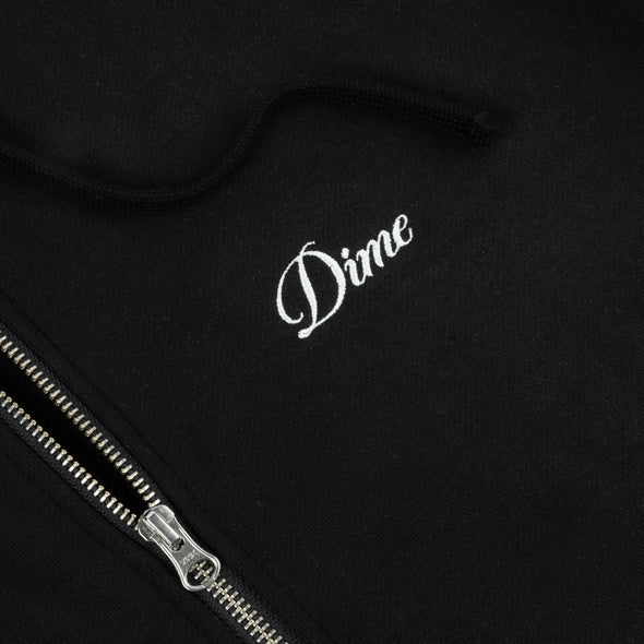 Dime Cursive Zip-Hoodie - Black/White