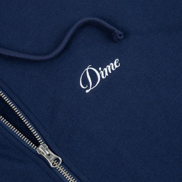 Dime Cursive Zip-Hoodie - Navy