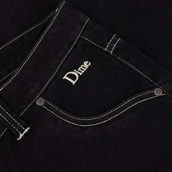 Dime Classic Relaxed Denim Pants - Black/Contrast Stitch