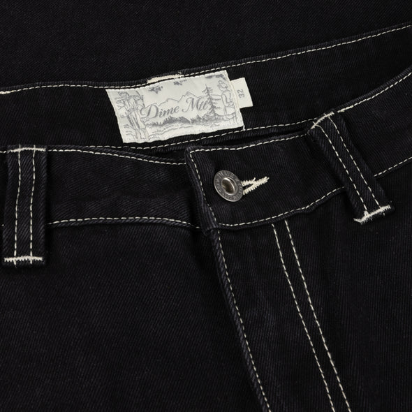 Dime Classic Relaxed Denim Pants - Black/Contrast Stitch