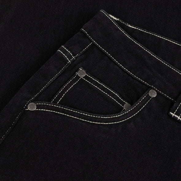 Dime Classic Relaxed Denim Pants - Black/Contrast Stitch