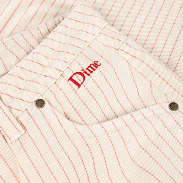 Dime Classic Relaxed Denim Pants - Striped/Warm White