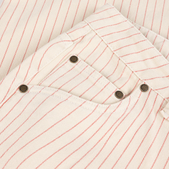 Dime Classic Relaxed Denim Pants - Striped/Warm White