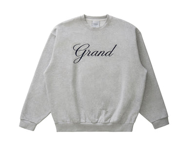 Grand Collection Embroidered Crewneck - Ash