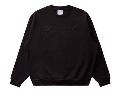 Grand Collection Big Script Crewneck - Black