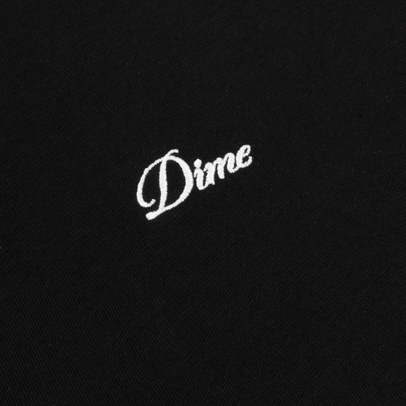 Dime Cursive Small Logo Zip-Hoodie - Black/White