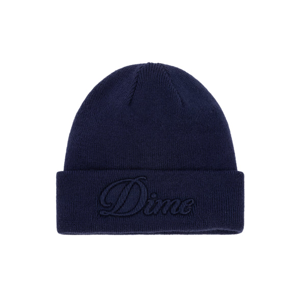 Dime Cursive Fold Beanie - Navy