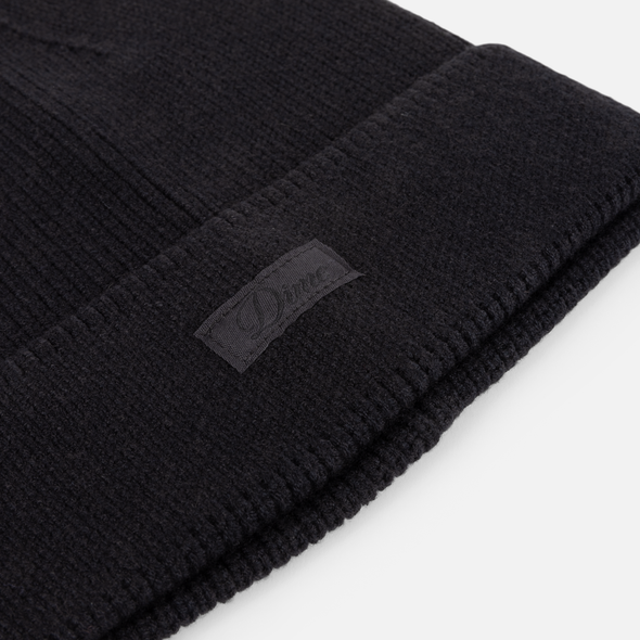 Dime Cursive Rib Beanie - Black
