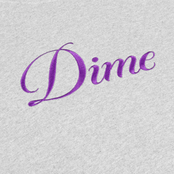 Dime Cursive Hoodie - Heather Grey