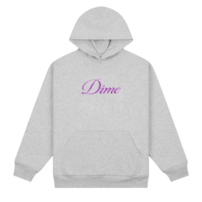 Dime Cursive Hoodie - Heather Grey