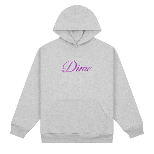Dime Cursive Hoodie - Heather Grey