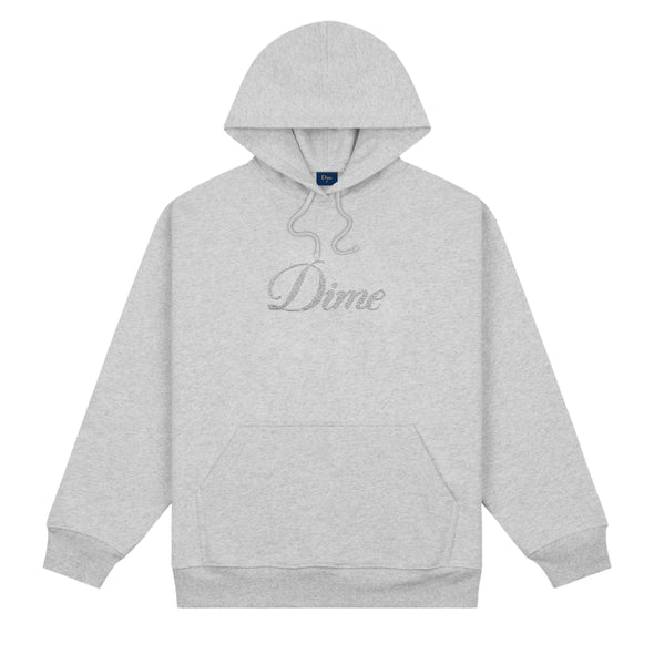 Dime Cursive Logo Hoodie - Heather Grey