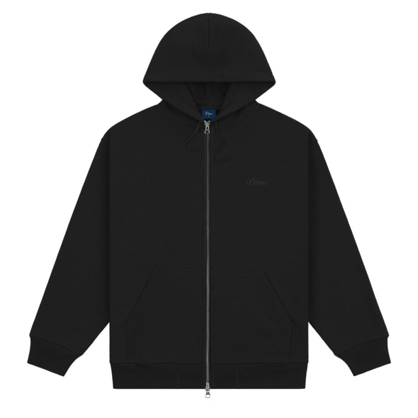 Dime Cursive Zip-Hoodie - Black