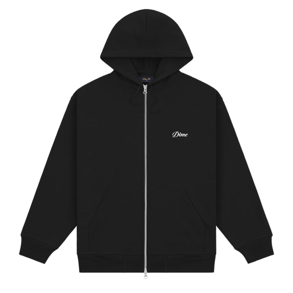 Dime Cursive Zip-Hoodie - Black/White