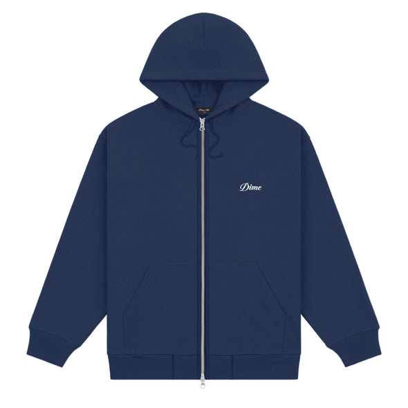 Dime Cursive Zip-Hoodie - Navy