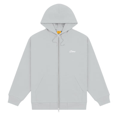 Dime Cursive Zip Hoodie - Stone Silver