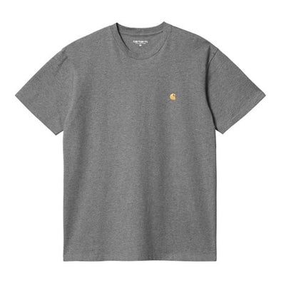 Carhartt WIP Chase T-Shirt - Dark Grey Heather/Gold
