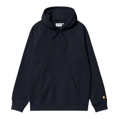 Carhartt WIP Hooded Chase Sweatshirt - Dark Navy/Gold