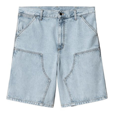 Carhartt WIP Double Knee Short - Blue Heavy Stone Bleached