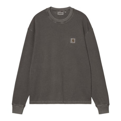 Carhartt WIP L/S Vista Waffle T-Shirt - Black (Garment Dyed)