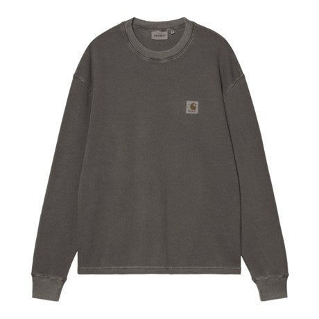 Carhartt WIP L/S Vista Waffle T-Shirt - Black (Garment Dyed)