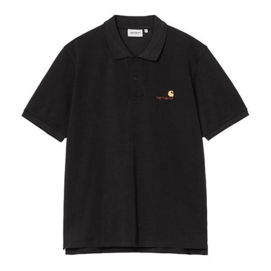 Carhartt WIP S/S American Script Polo - Black