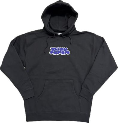 Menu Noah Embroidered Hoody - Black/Purple