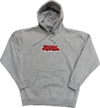 Menu Noah Embroidered Hoody - Heather Grey/Red