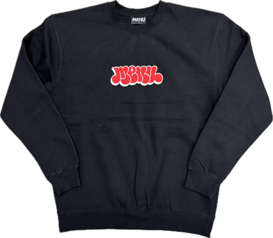 Menu Noah Embroidered Crewneck - Black/Red