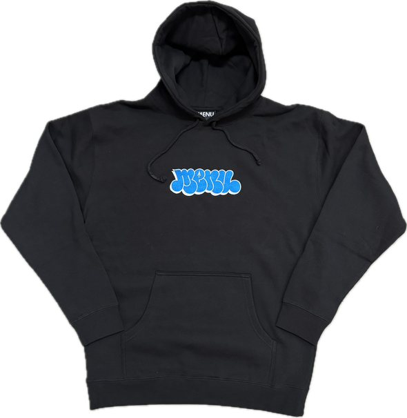 Menu Noah Embroidered Hoody - Black/Blue