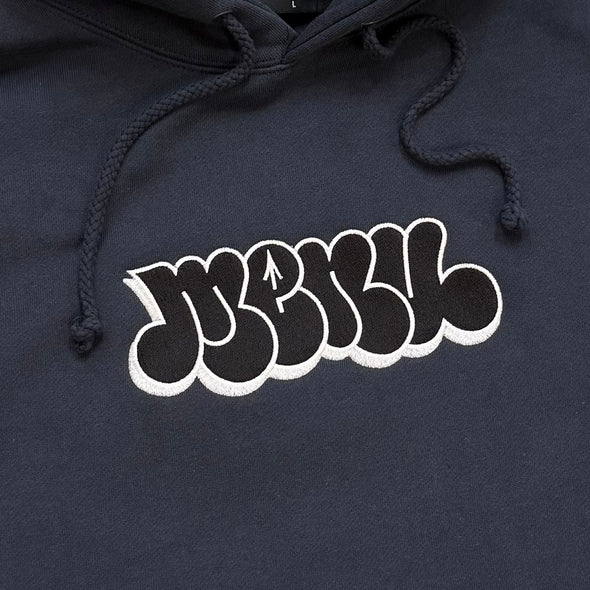 Menu Noah Embroidered Hoody - Slate Blue