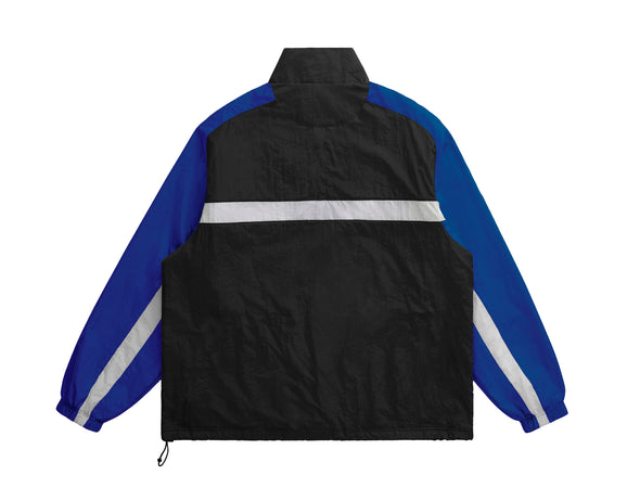 Grand Collection 1/4 Zip Nylon Pullover - Black/Royal